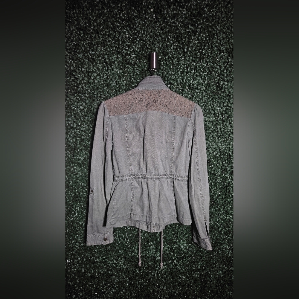 Candie's Green Utility Jacket with Brown Accents - Picture 4 of 4